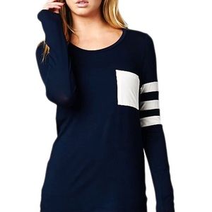 Long Sleeve Top - Navy ( Needs to be ironed)